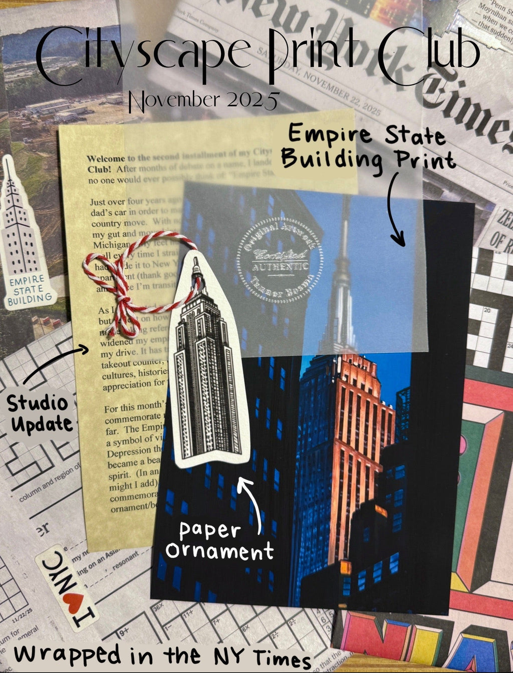 Certificate to Cityscape Print Club (Year Subscription)